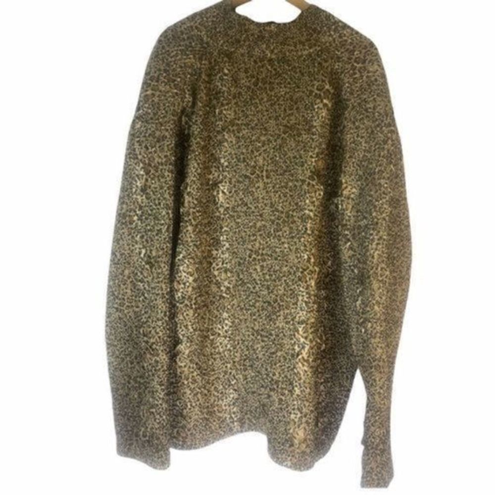 Tally Ho Leopard Print Jacket 1x Button Front Top - image 6